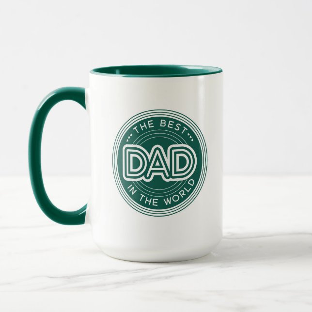Bästa pappa Moderna mörkgröna fars dag Mugg (Vänster)