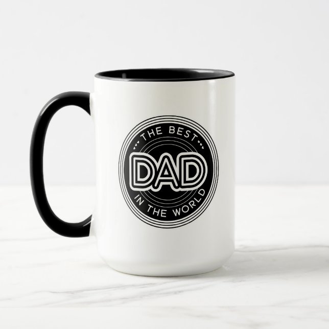 Bästa pappa moderna svartvita fars dag mugg (Vänster)