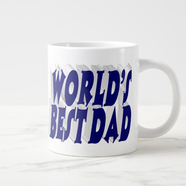 Bästa Pappa mörk blått 3d-text Jumbo Mugg (Höger)