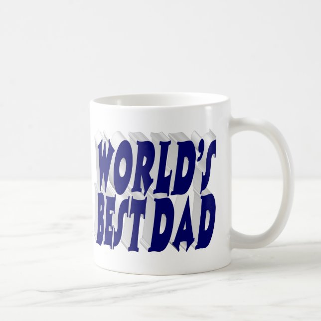 Bästa Pappa mörk blått 3d-text Kaffemugg (Höger)