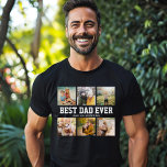 BÄSTA PAPPA NÅGON 6 Photo Collage Coola Fars dag T Shirt<br><div class="desc">Trendig Instagram stil Fars dag T-shirt med 6 anpassningsbars familjefoller vid sidan av trendigets sportila typografi som läser BEST PAPPA EVER. Helt anpassade.</div>