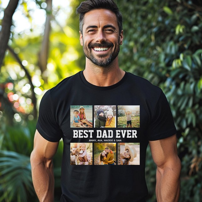 BÄSTA PAPPA NÅGON 6 Photo Collage Coola Fars dag T Shirt (Skapare uppladdad)