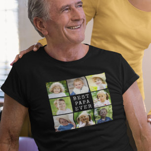 Bästa Pappa Någon Gång 8 Foto Collage Barnbarn T Shirt