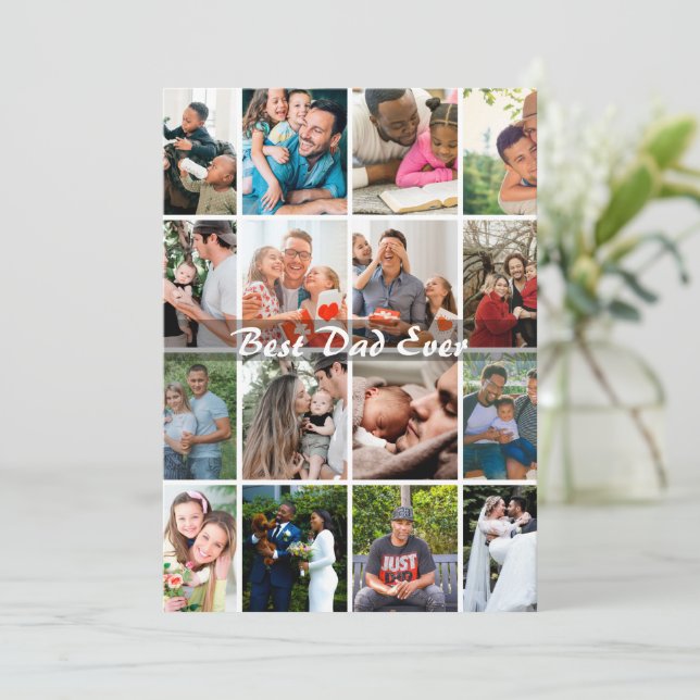 Bästa pappa någonsin 16 Bildcollage Personlig far (Stående Fram)