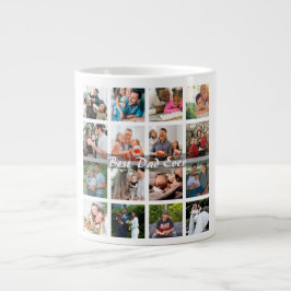 Bästa pappa någonsin 16 Bildcollage Personlig far Jumbo Mugg