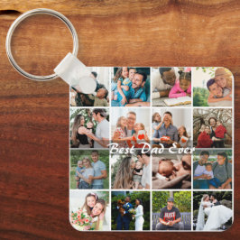 Bästa pappa någonsin 16 Bildcollage Personlig far Nyckelring