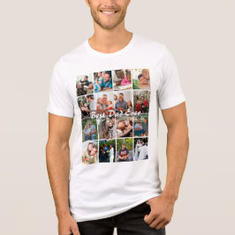 Bästa pappa någonsin 16 Bildcollage Personlig far T Shirt