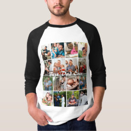 Bästa pappa någonsin 16 Bildcollage Personlig far T Shirt