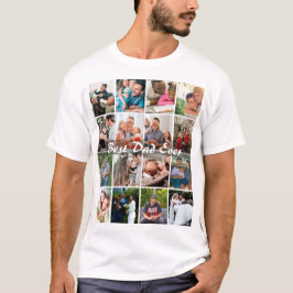 Bästa pappa någonsin 16 Bildcollage Personlig far T Shirt
