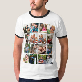Bästa pappa någonsin 16 Foto Collage Personlig far T Shirt
