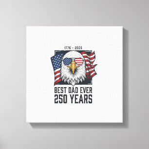 Bästa pappa någonsin 250 år Patriotisk Eagle Pappa Canvastryck