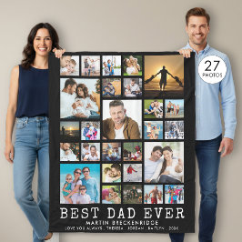 BÄSTA PAPPA NÅGONSIN 27 Foto Collage Din Text Svar Fleecefilt