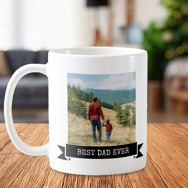 Bästa Pappa någonsin 2-foto Kaffemugg (Skapare uppladdad)
