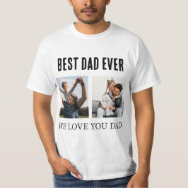 Bästa Pappa någonsin 2 Photo Collage Fars dag Gift T Shirt
