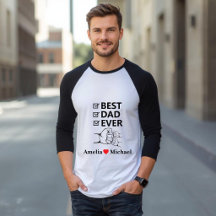 Bästa pappa någonsin 3/4-ärmad personlig T-shirt