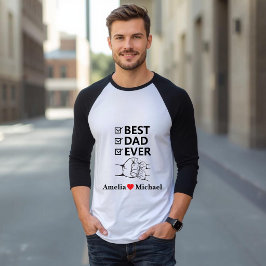 Bästa pappa någonsin 3/4-ärmad personlig T-shirt