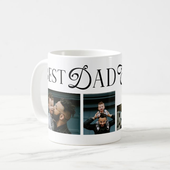 Bästa pappa någonsin 3 bilder Hjärtan fadersdagspr Kaffemugg (Framsida vänster)