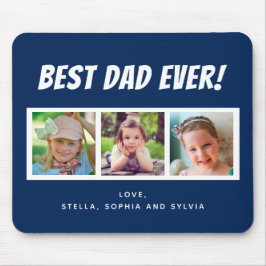 Bästa pappa någonsin 3 bilder Mörkblå Musmatta