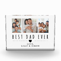 Bästa pappa någonsin | 3 familjefoto kollage akryl
