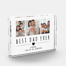 Bästa pappa någonsin | 3 familjefoto kollage akryl