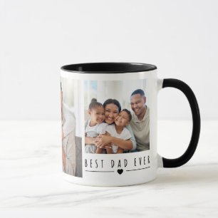 Bästa pappa någonsin 3 Familjefotokollage Mugg