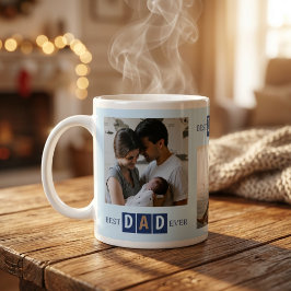 Bästa pappa någonsin 3 Foto Cool typografi Jumbo Mugg