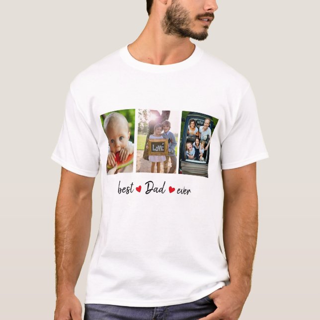 Bästa Pappa någonsin 3-fotoAnpassningsbar T Shirt (Framsida)