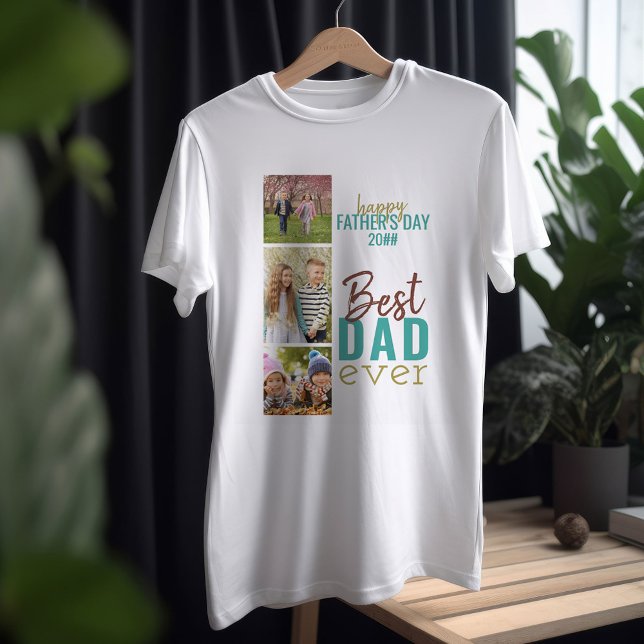 Bästa Pappa någonsin, 3 fotokollage Fars dag T Shirt (Skapare uppladdad)