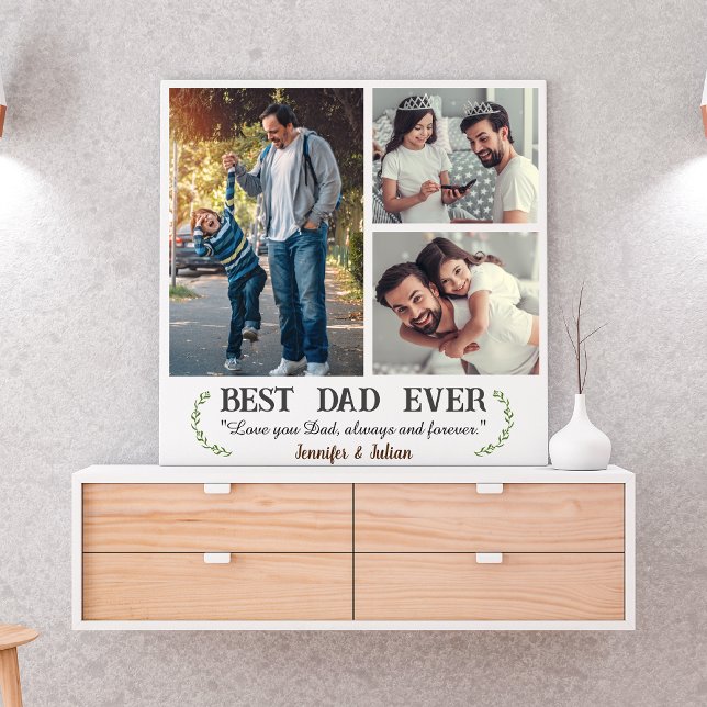 Bästa Pappa någonsin, 3 fotokollage fars dag vit Poster (Skapare uppladdad)