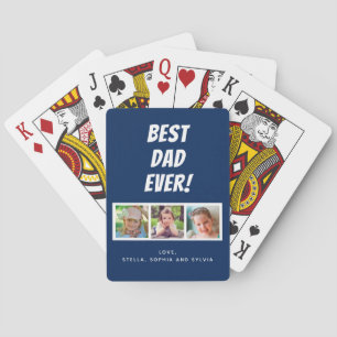Bästa Pappa någonsin 3-foton Casinokort