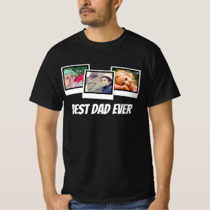 Bästa Pappa någonsin-3-fotoögonblicksbild Ram Färg T Shirt