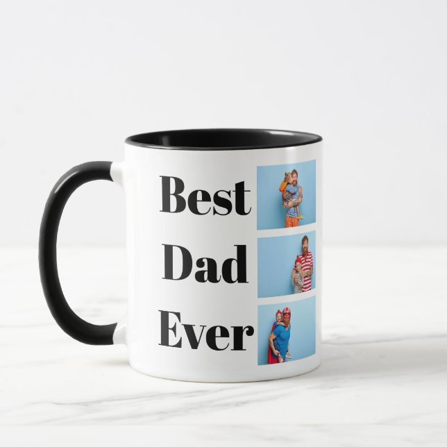 Bästa pappa någonsin 3 Fotosammanställning Present Mugg (Vänster)