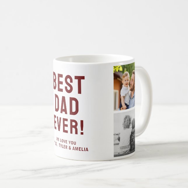 Bästa pappa någonsin 4 Foto Collage  Kaffemugg (Framsida höger)
