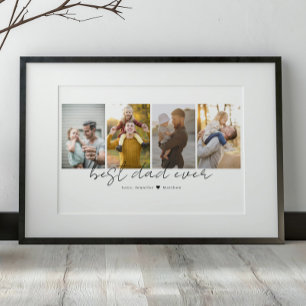 Bästa Pappa någonsin-4-fotokollage-Anpassningsbar Poster