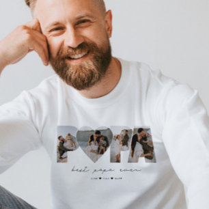 Bästa Pappa någonsin 4-fotokollage för Pappa eller Lång Ärmad Tröja
