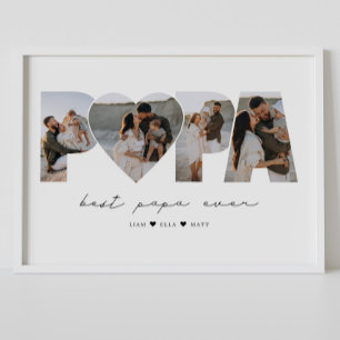 Bästa Pappa någonsin 4-fotokollage för Pappa eller Poster