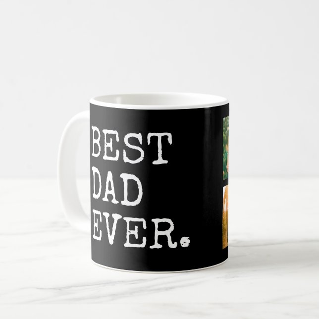 Bästa Pappa någonsin 4-fotokollage Kaffemugg (Framsida vänster)