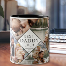 Bästa pappa någonsin 4-fotokollage Lägg till barn