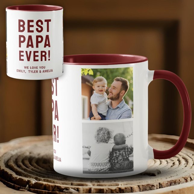 Bästa Pappa någonsin 4-fotokollage Mugg (Skapare uppladdad)