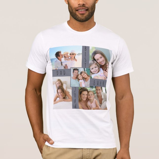 Bästa Pappa någonsin, 5 Bild-familjens fotosamling T Shirt (Framsida)