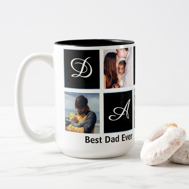 Bästa pappa någonsin 5 Foto Personlig mugg (Med munk)