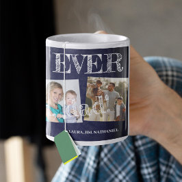 Bästa pappa någonsin 5 fotokollage vi älskar dig kaffemugg