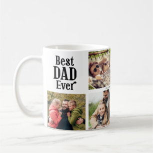 Bästa pappa någonsin 6 Foto Collage Modern Kaffemugg