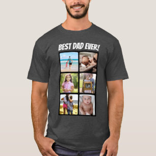 Bästa Pappa någonsin - 6 multifoto Collage Fars da T Shirt
