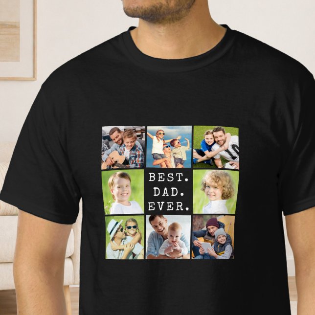 BÄSTA PAPPA NÅGONSIN 8 Foto Collage T Shirt (Skapare uppladdad)