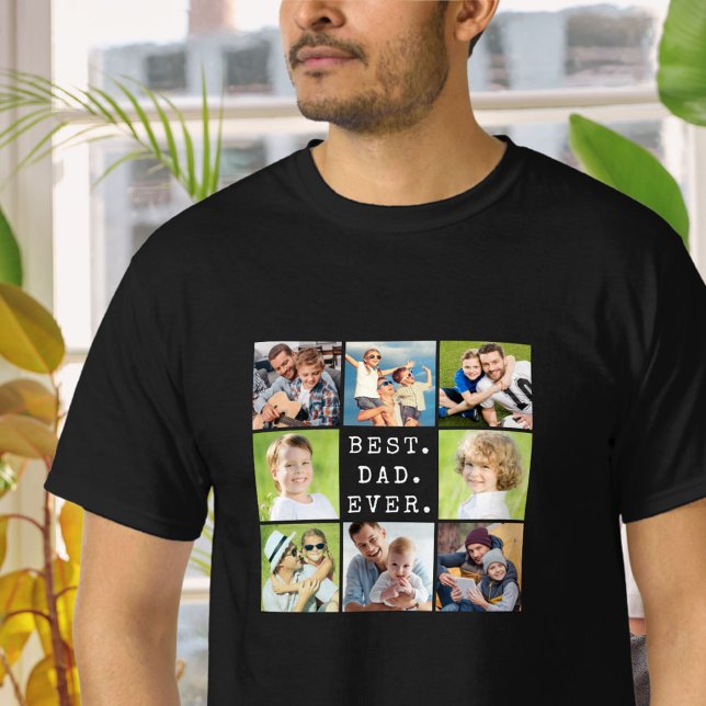 BÄSTA PAPPA NÅGONSIN 8 Foto Collage T Shirt (Skapare uppladdad)
