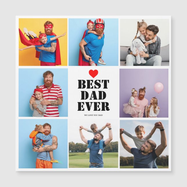Bästa Pappa någonsin, 8 Photo Collage Fars dag Gif (Framsida)