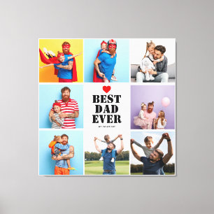 Bästa Pappa någonsin, 8 Photo Collage Fars dag Gif Canvastryck