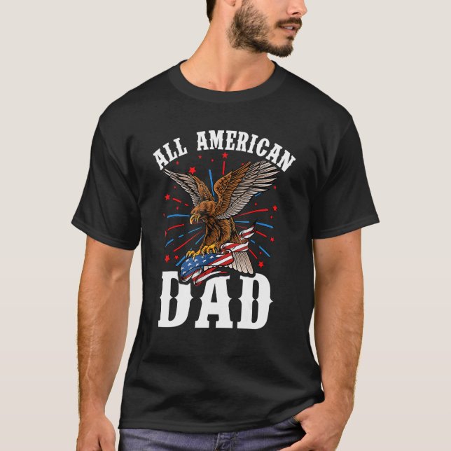 Bästa Pappa någonsin All American Pappa Eagle Amer T Shirt (Framsida)