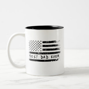 Bästa pappa någonsin amerikansk flagga fadersdagsp Två-Tonad mugg